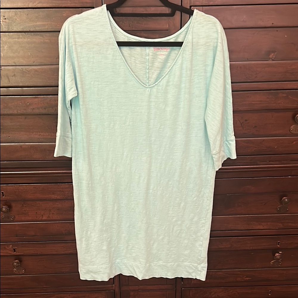 Lilly Pulitzer Aqua Blue V-Neck Dress- Small